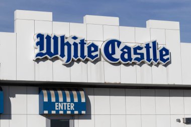 Greenfield - Aralık 2020: White Castle Hamburger Lokasyonu. Beyaz Kale 2 'ye 2 inç kaydırma servisi.