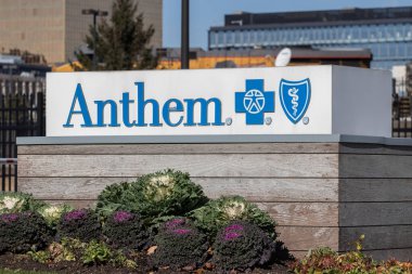 Indianapolis - Kasım 2021: Marş Dünya Merkezi. Marş, Blue Cross Blue Shield Association 'daki en büyük kar amaçlı yönetilen sağlık şirketidir..