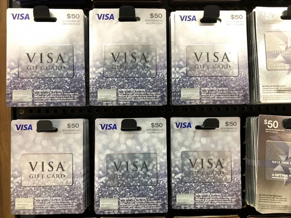 Indianapolis Sekitar November 2021 Kartu Hadiah Visa Visa Memfasilitasi Transfer — Stok Foto
