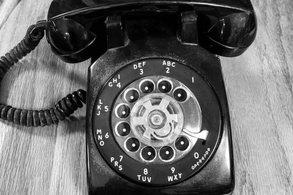 Rotary Telephone Antique Black Heavy Cell Phones People Had Dial — Stock Photo, Image