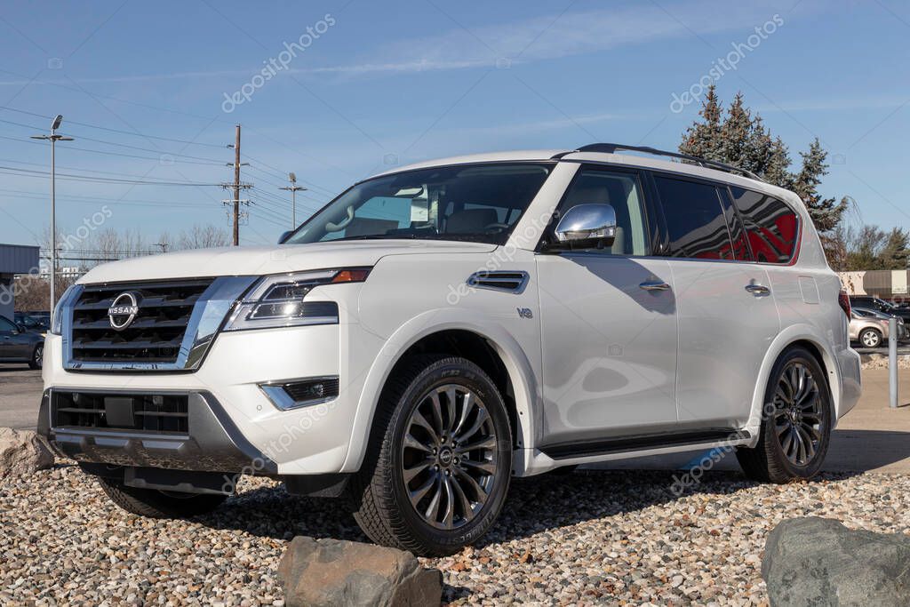 Lafayette - Circa December 2021: Nissan Armada SUV display. Nissan is part of the Renault Nissan Alliance.