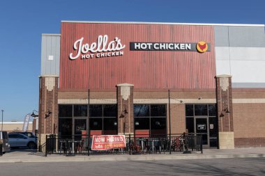 Westfield - Aralık 2021: Joella 'nın Ateşli Tavuk mekanı. Joella 's Hot Chicken, Louisville, Kentucky kökenli kızarmış tavuk restoranları zinciri..