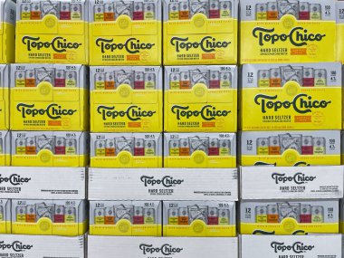 Indianapolis - Circa January 2022: Topo Chico Hard Seltzer display. Alcoholic seltzer sales, including Topo Chico Hard Seltzer, have skyrocketed and are the new trendy drinks.