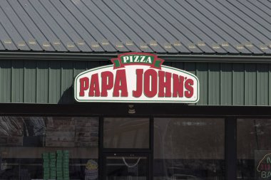 Brownsburg - Mart 2022: Papa Johns Pizza Lokantası. Papa John dünyanın en büyük üçüncü pizza dağıtım zinciri..