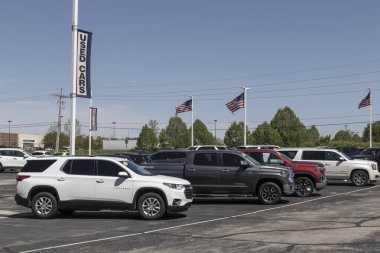 Noblesville - Circa May 2022: Used car display at a Chevrolet dealership. With supply issues, Chevy is buying and selling many pre-owned cars to meet demand.