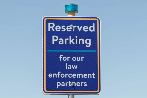 Parking Space Reserved Specifically Police Law Enforcement Officers — Fotografia de Stock