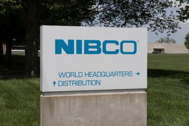 Elkhart - Mayıs 2022: NIBCO Dünya Merkezi ve Dağıtım Konumu. NIBCO 1904 yılında Kuzey Indiana Brass Company olarak kuruldu..