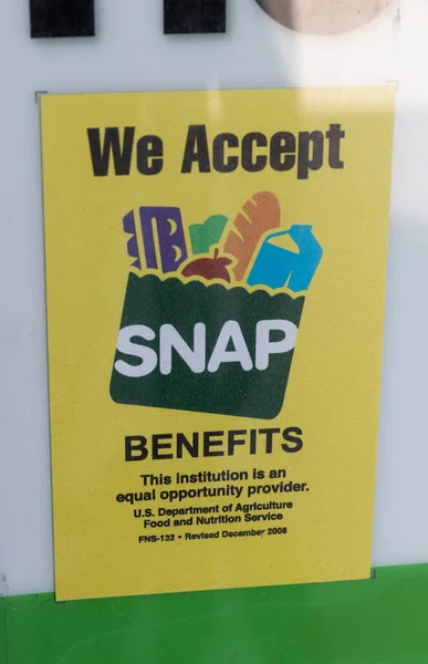 Kendallville Circa May 2022 Snap Accepted Here Sign Snap Food — 图库照片