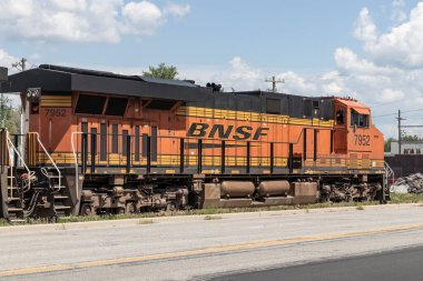 Kokomo - Circa August 2022: BNSF Railway locomotive. BNSF is a railroad subsidiary of Berkshire Hathaway with 32,500 miles of train track.