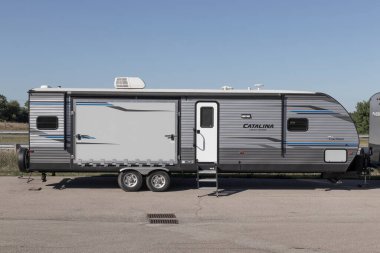 Indianapolis - Circa July 2022: Catalina by Coachmen fifth wheel travel trailer RV. Coachmen is a manufacturer of RV and motorhome vacation vehicles.