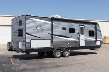 Cincinnati - Circa July 2022: Jay Flight travel trailer RV by Jayco. Jayco is part of Thor Industries and builds recreational vehicles, motorhomes and fifth wheels.