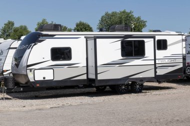Cincinnati - Circa July 2022: Twilight fifth wheel travel trailer by Thor RV. Thor Industries builds RVs, motorhomes and fifth wheels.