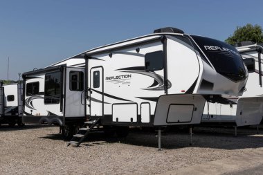 Cincinnati - Circa July 2022: Reflection Grand Design by Winnebago fifth wheel travel trailer RV. Winnebago is a manufacturer of RV and motorhome vacation vehicles.