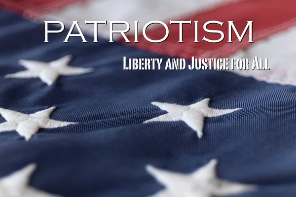 Patriotism Liberty Justice All Framed American Flag — Stok Foto