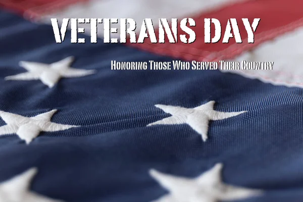 Veterans Day Honoring All Who Served Framed American Flag — Photo
