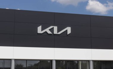 Indianapolis - Circa August 2022: Kia Motors Cars, Sedans, SUVs, and Compacts Dealership. Kia Motors is minority owned by Hyundai Automobiles.