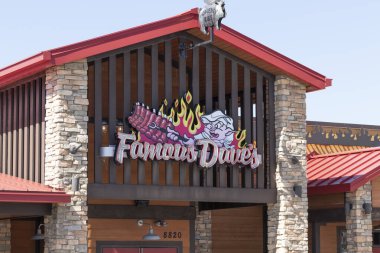 Greenwood - Circa August 2022: Famous Dave's Bar-B-Que Restaurant. Famous Daves slab of ribs and mac and cheese are legendary.