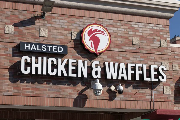 Chicago Circa October 2022 Halsted Chicken Waffles Location Halsted Chicken — Stock Photo, Image
