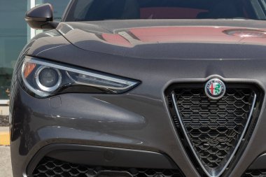 Indianapolis - Ekim 2022: Alfa Romeo Stelvio bir galeride sergileniyor. Alfa Romeo Sprint, Ti ve Quadrifoglio modellerinde Stelvio sunar.