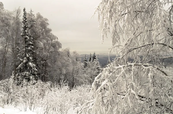 Invierno en las montañas de los Urales — Foto de Stock