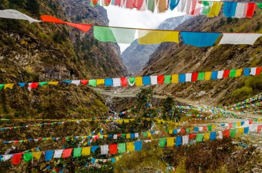 Tibet Dağları arasındaki yol
