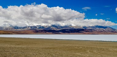 manasarovar Gölü Panoraması. Tibet