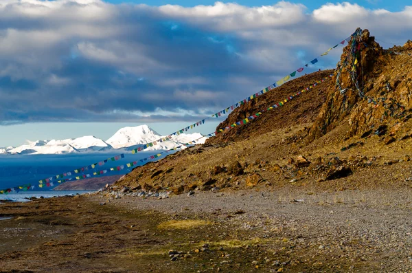 Panorama du lac Manasarovar. Tibet — Photo
