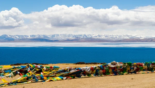 Panorama of Lake Manasarovar. Tibet — Stock Photo, Image