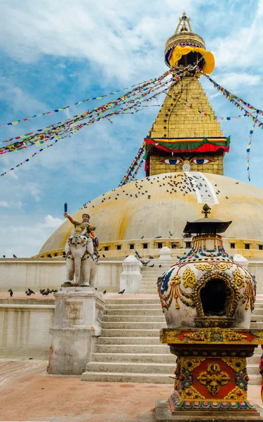 카트만두에서 boudhanath stupa입니다. 네팔어 — 스톡 사진