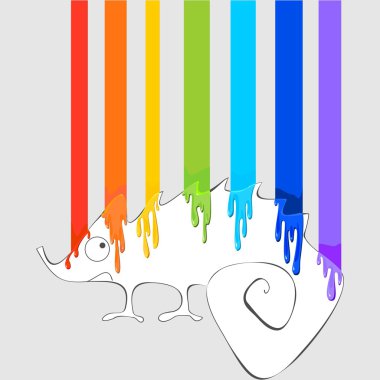 caméléon et arc-en-ciel