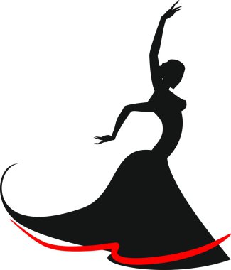 Flamenko dansçısı silüeti