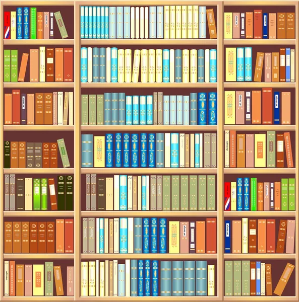 Bookcase full of books — Stock Vector