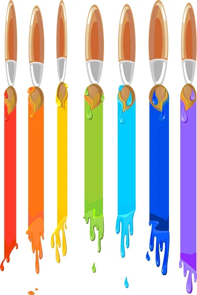 Arco-íris na forma de fluxos de tinta — Vetor de Stock