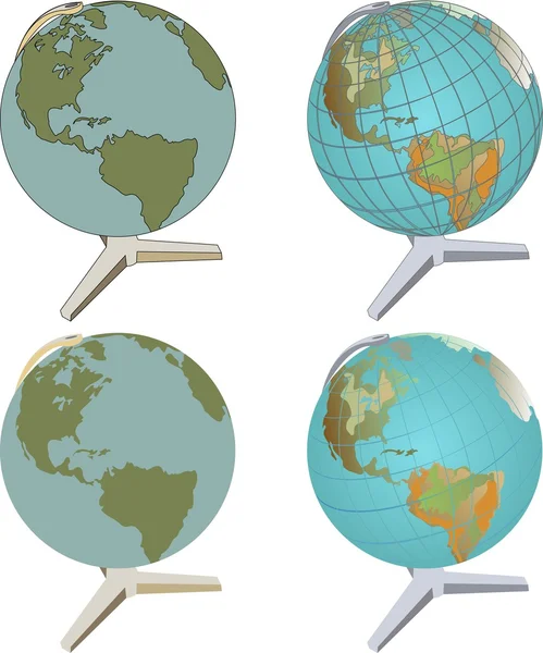 Set of vector globe — Stock Vector