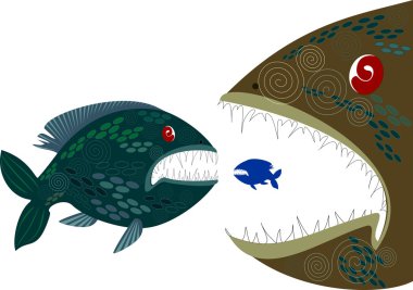 Deep monsters fishes clipart