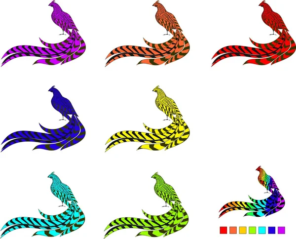 Bażant pomalowane w kolorach tęczy — Wektor stockowy
