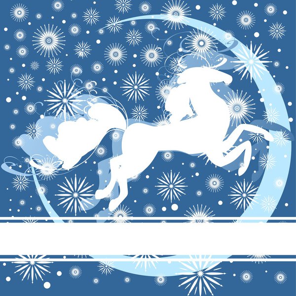 New Year postcard with horse