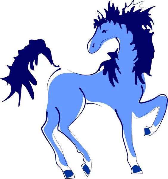 Cavalos azuis - símbolo de 2014 ano — Vetor de Stock