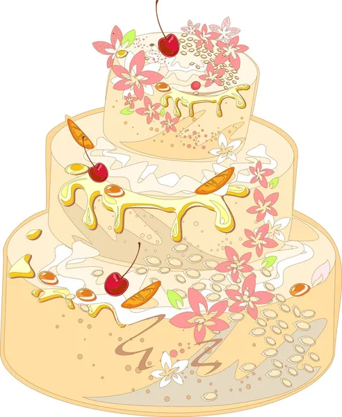 3 層のケーキ — ストックベクタ