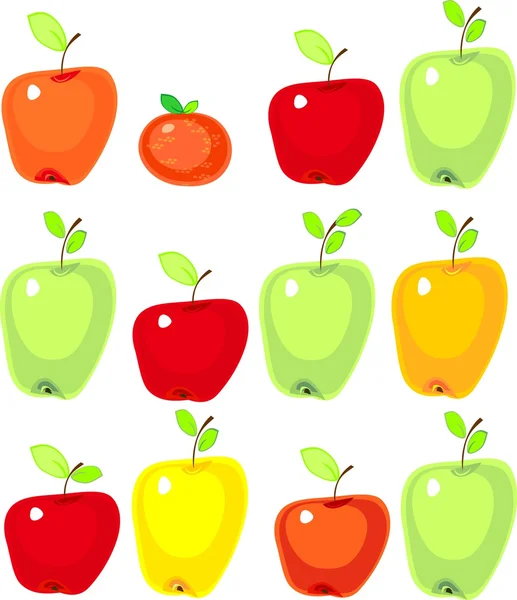 Frische bunte Äpfel — Stockvektor
