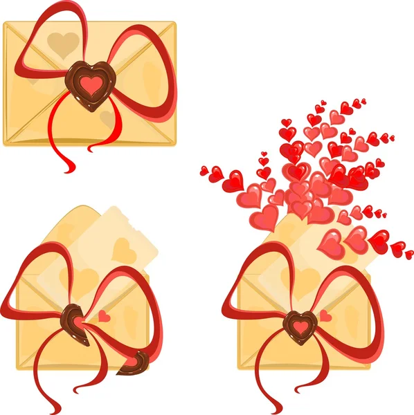 Set of love letters — Stock Vector