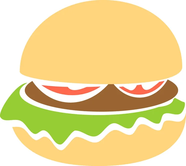 Silhouette Hamburger Isolated White Background — Stock Vector