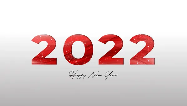Mutlu yıllar 2022 metin tasarımı. Broşür tasarım şablonu, kart, afiş için. Vektör çizimi. Mutlu 2022 Yeni Yıl.