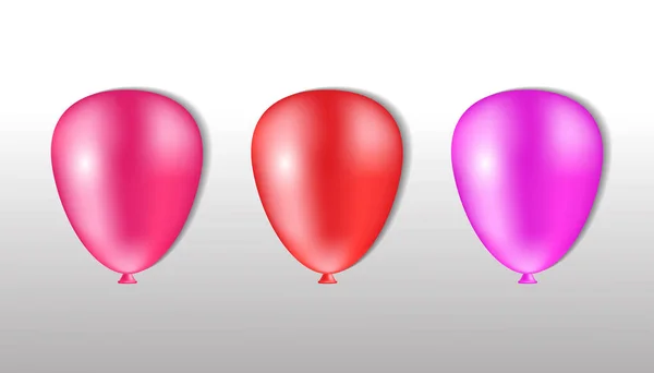 Ballonnen Vector Realistisch Geïsoleerd Witte Grijze Achtergrond Verjaardag Feest Verkoop — Stockvector