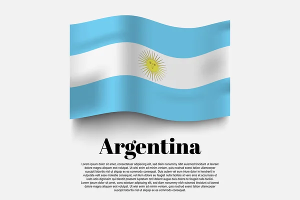 Argentina Flagga Viftande Form Grå Bakgrund Vektorillustration Flagga Viftande Formulär — Stock vektor