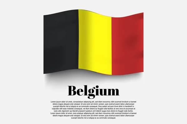 Бельгийский Флаг Размахивает Формой Сером Фоне Векторная Иллюстрация Форма Размахивания — стоковый вектор