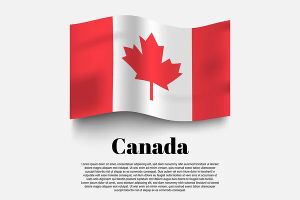 Bandeira Canadá Acenando Forma Fundo Cinza Ilustração Vetorial Bandeira Acenando —  Vetores de Stock