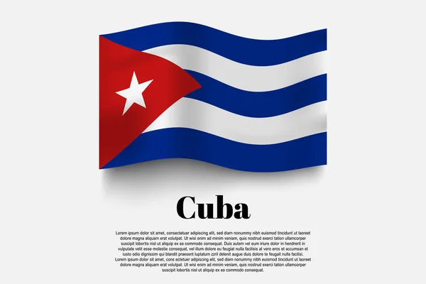 Bandera Cuba Ondeando Forma Sobre Fondo Gris Ilustración Vectorial Forma — Vector de stock