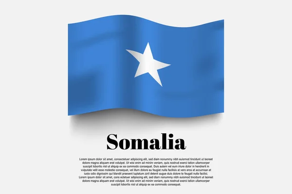 Bandera Somalia Ondeando Forma Sobre Fondo Gris Ilustración Vectorial Forma — Archivo Imágenes Vectoriales