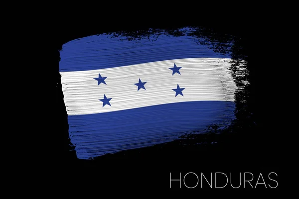 Honduras ulusal bayrağıyla Grunge fırça darbesi. Honduras 'ın suluboya bayrağı. Sembol, poster, ulusal bayrağın bayrağı. Stil suluboya çizimi.